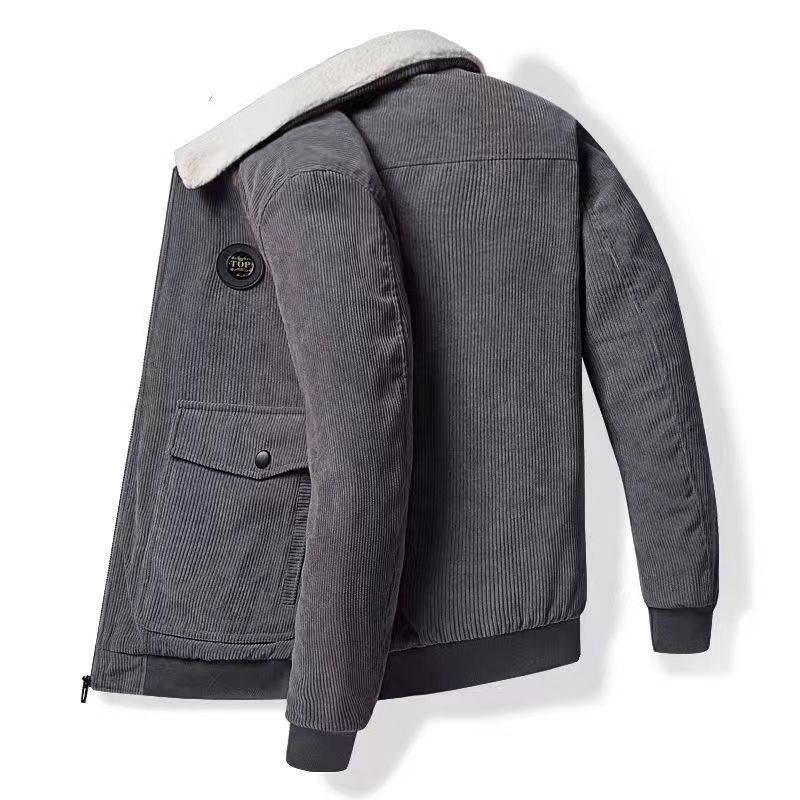 Fleece-lined Thickened Men's Coat Loose Leisure Workwear