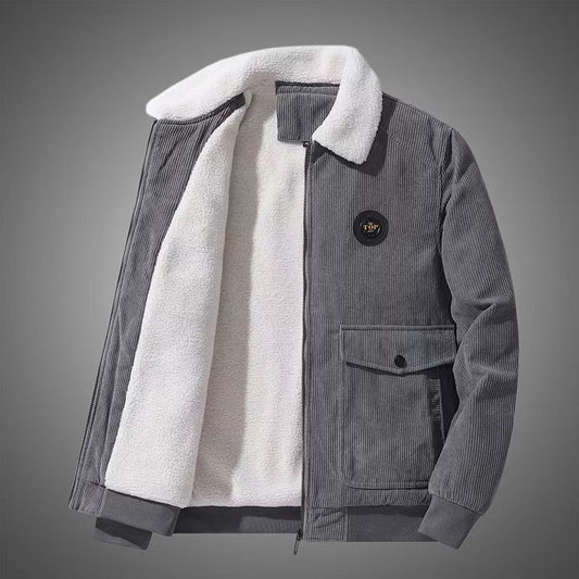 Fleece-lined Thickened Men's Coat Loose Leisure Workwear